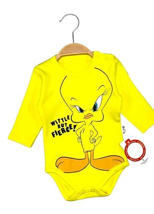 Боди для малыша murat baby длинный рукав принт looney tunes твити пай 56-62 желтый