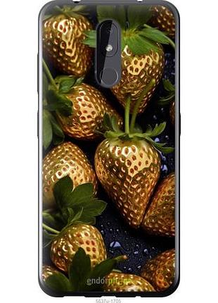 Чехол на nokia 3.2 золотая клубника "5637u-1705-10746"