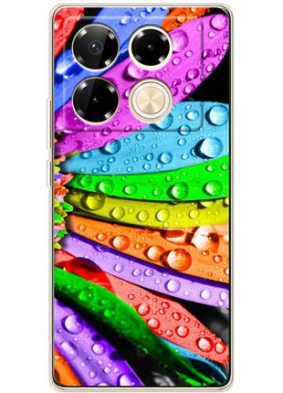 Чохол силіконовий з картинкою на infinix note 40 pro (кольорові листки)
