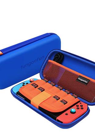 Сумка чехол для приставки nintendo switch кейс для консоли и аксессуаров fungoofun на 1 отделение,синяя