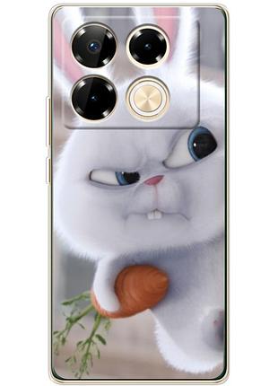 Чехол силиконовый с картинкой на infinix note 40 pro (кролик снежок)