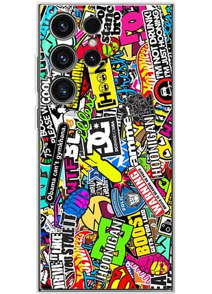 Чехол силиконовый с картинкой на samsung galaxy s25 ultra (цветные наклейки)