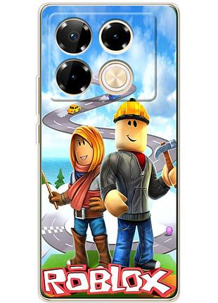 Чехол силиконовый с картинкой на infinix note 40 pro (роблокс, roblox)