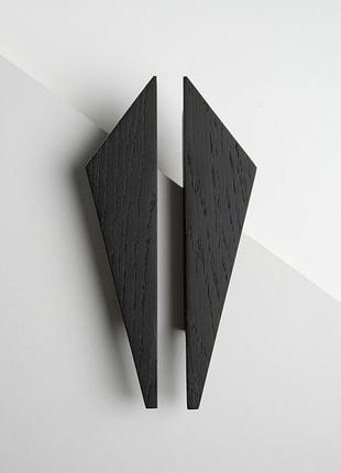 Мебельная ручка из дерева 117*25 мм triangle black комплект