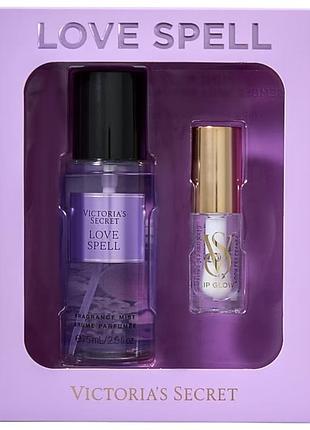 Подарочный набор victoria’s secret love spell mist & kiss two-piece gift set