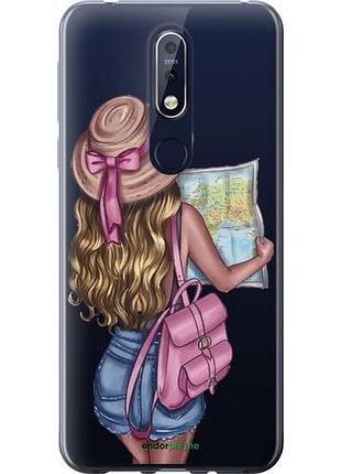 Чохол на nokia 7.1 дівчина з картою "4704u-1593-10746"