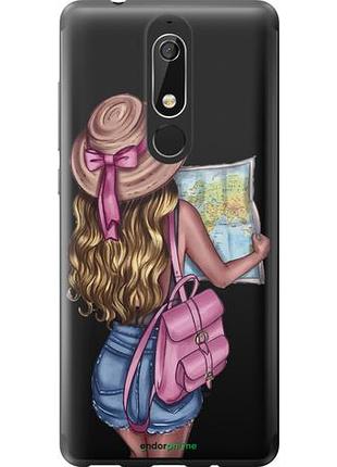 Чохол на nokia 5.1 дівчина з картою "4704u-1529-10746"