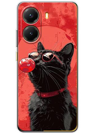 Чехол силиконовый с картинкой на xiaomi poco x7 pro (стильный котик)