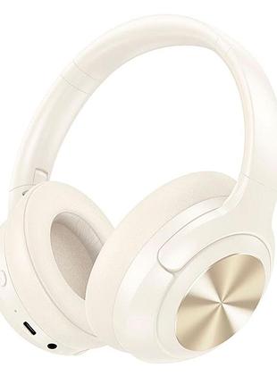 Навушники bluetooth бездротові hoco w54 накладні з мікрофоном та шумозаглушенням anc beige