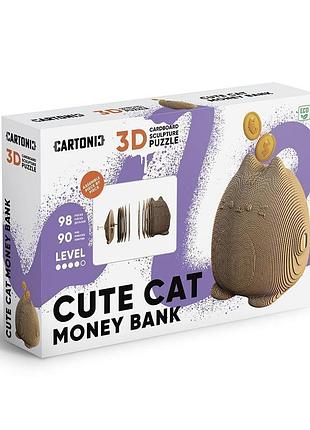 3d пазл картонный cartonic cute cat piggy bank копилка 98 деталей