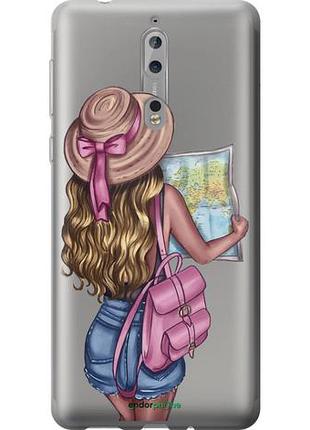Чохол на nokia 8 дівчина з картою "4704u-1115-10746"