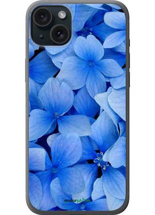 Чехол на iphone 15 plus синие цветы "526u-3097-10746"