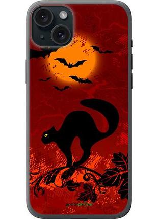 Чохол на iphone 15 plus чорна кішка під місяцем "1190u-3097-10746"
