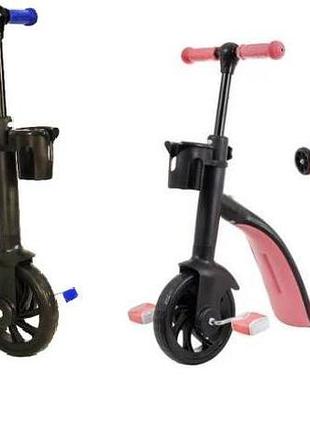 Детский самокат трансформер беговел с корзинкой best scooter 3 в 1