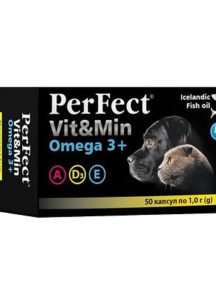 Витаминная добавка perfect vit&min omega 3 с жирными кислотами для собак и котов