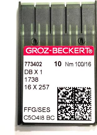 Иглы для промышленных швейных машин groz-beckert dbx1, ffg/ses, №100/16 (7123)
