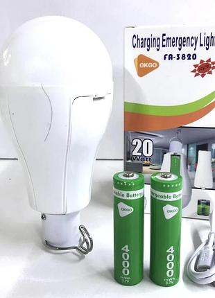 Лампочка с аккумулятором 2 x 18650 разъем micro usb 5v bl fa 3820/ 8441 usb (100 шт/ящ)