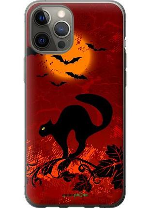 Чохол на iphone 12 pro max чорна кішка під місяцем "1190u-2054-10746"