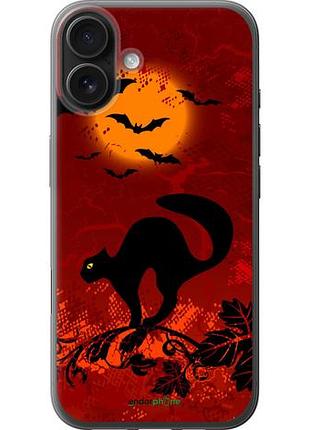 Чехол на iphone 16 plus чёрная кошка под луной "1190u-3714-10746"