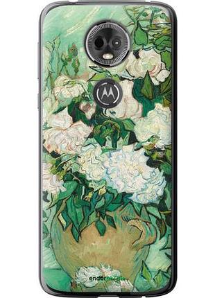 Чехол на motorola moto e5 plus винсент ван гог. ваза с розами "5543u-1412-10746"