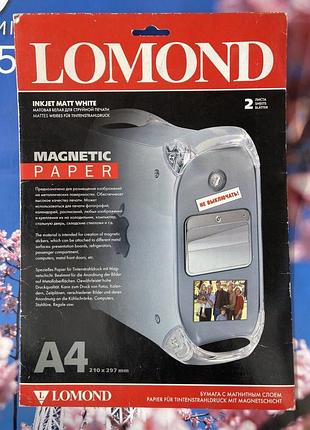 Lomond білий матовий папір для струменевого друку з магнітним шаром а4 620г/м2 2 листа