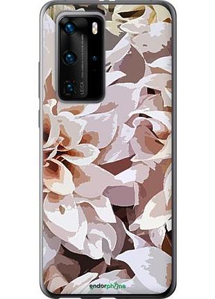 Чехол на huawei p40 pro пионы акварелью "4376u-1839-10746"