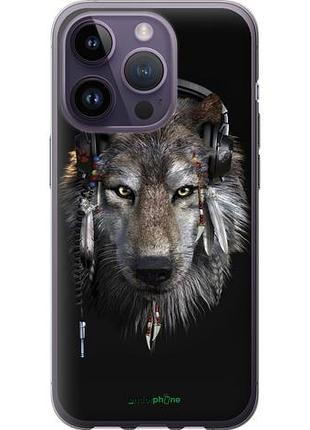 Чехол на iphone 14 pro волк-меломан "875u-2646-10746"