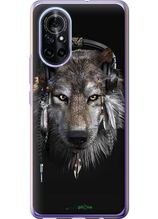 Чехол на huawei nova 8 волк-меломан "875u-2245-10746"