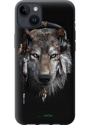 Чехол на iphone 14 plus волк-меломан "875u-2645-10746"