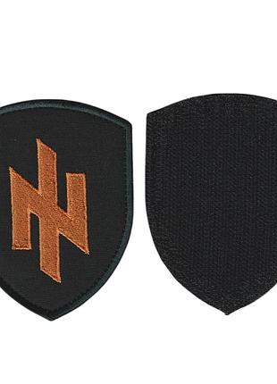 Шеврон всу, военный / армейский, полк азов, на липучке, на черном 8,5 см * 11 см