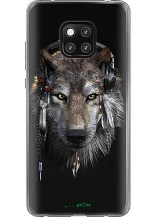 Чехол на huawei mate 20 pro волк-меломан "875u-1567-10746"