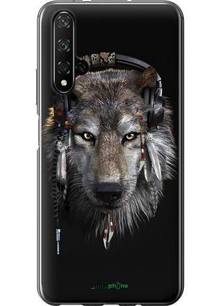 Чехол на huawei honor 20 волк-меломан "875u-1697-10746"