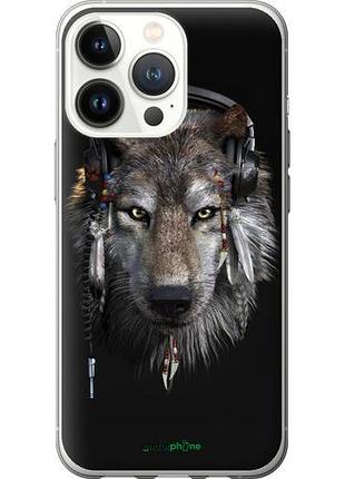 Чехол на iphone 13 pro волк-меломан "875u-2372-10746"