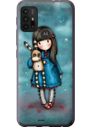 Чехол на motorola moto g10 девочка с зайчиком "915u-2319-10746"