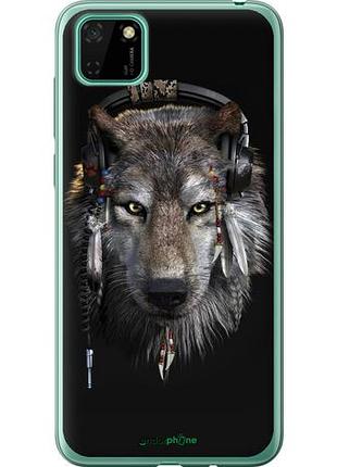 Чехол на huawei y5p волк-меломан "875u-1936-10746"