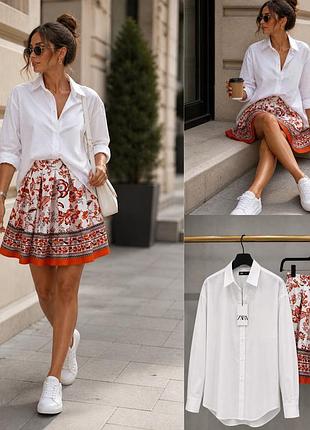 Рубашка zara с юбкой