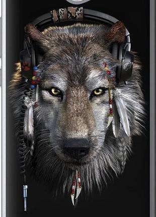 Чехол на huawei y7 2017 волк-меломан "875u-1019-10746"