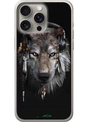 Чехол на iphone 15 pro max волк-меломан "875u-3098-10746"