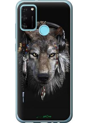 Чехол на huawei honor 9a волк-меломан "875u-1900-10746"