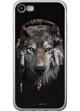 Чехол на iphone se 2020 волк-меломан "875u-2013-10746"