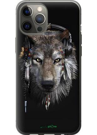 Чехол на iphone 12 pro max волк-меломан "875u-2054-10746"