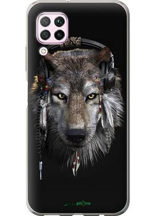 Чехол на huawei p40 lite волк-меломан "875u-1887-10746"