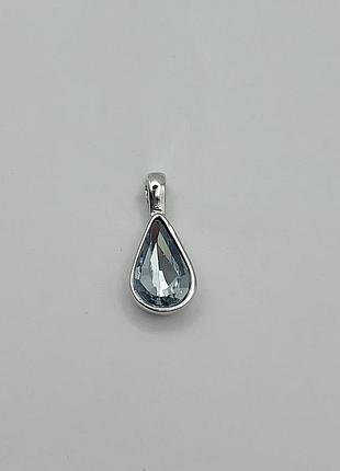 Кулон серебряный с кварцем london blue 1 г