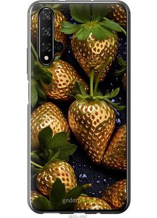 Чехол на huawei honor 20 золотая клубника "5637u-1697-10746"