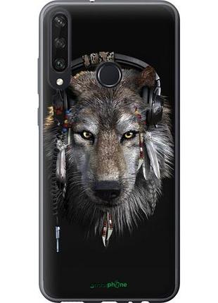 Чехол на huawei y6p волк-меломан "875u-1952-10746"