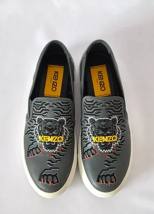 Kenzo tiger новые кожаные слипоны сникерсы лоферы размер 38 37,5 5