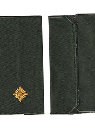 Погон младший лейтнант военный / армейский шеврон всу, золотой цвет на оливке. 10 см * 5 см. муфта.