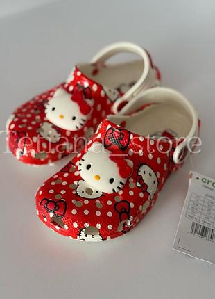 Crocs kids hello kitty red classic clog крокси для дівчинки хелоу кітті червоні c8 c9 c10 c11 c12 c13 j1 j2 j3