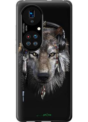 Чехол на huawei p50 волк-меломан "875u-2292-10746"