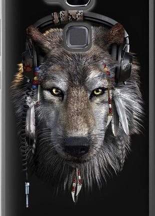 Чехол на huawei ascend mate 7 волк-меломан "875u-140-10746"